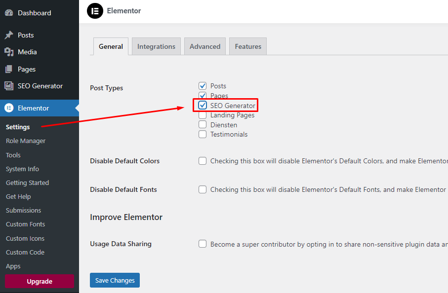 seo elementor